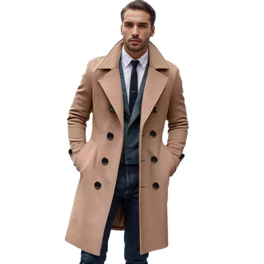Men's Double-Breasted Trench Coat Notch Collar — Alfa Empire, view 8