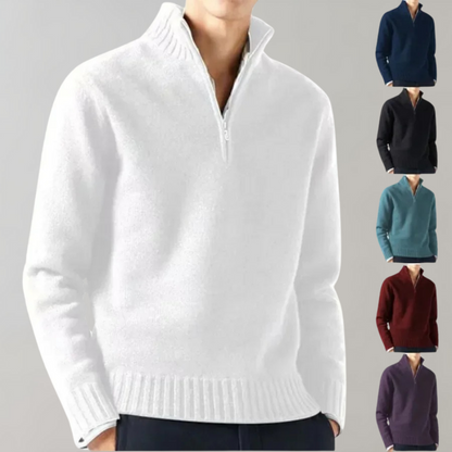 Men's Half-Zip Pullover Sweater with Ribbed Collar — Alfa Empire, view 7