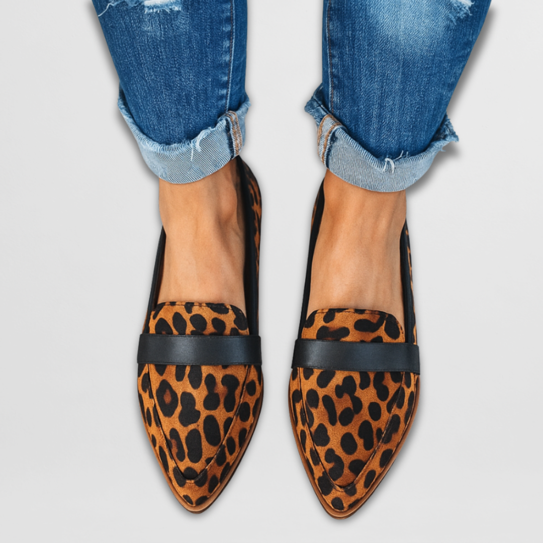 Nadia | Classic Pointed Slip-On Loafers — Leopard Print — Alfa Empire, view 7