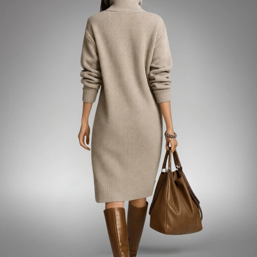 Naomi | Refined High Neck Dress — Alfa Empire, view 7