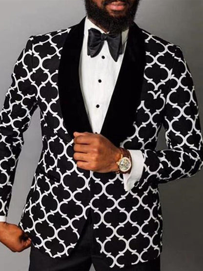 Nathan | Modern Checkered Single Breasted Suit — Black — Alfa Empire, view 1