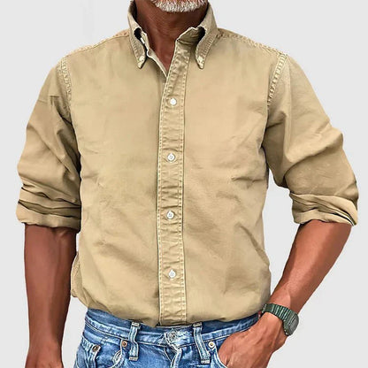 Nico | Classic Oxford Shirt — Khaki — Alfa Empire, view 1