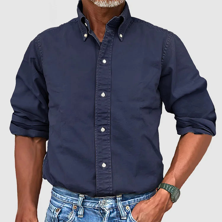 Nico | Classic Oxford Shirt — Navy Blue — Alfa Empire, view 8