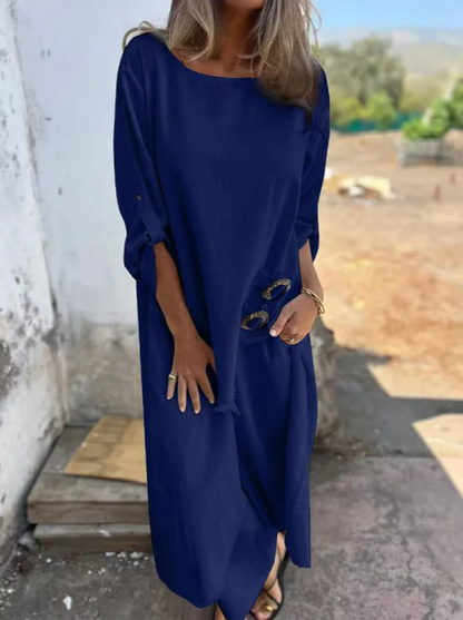 Octavia | Modern Round Neck Two Piece Set — Blue — Alfa Empire, view 3