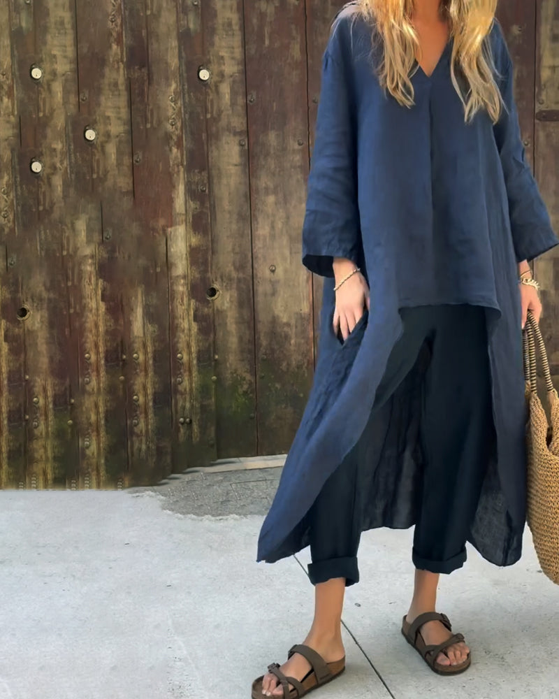 Odette | Refined Loose V-Neck Set — Alfa Empire, view 4