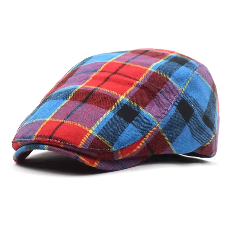 Oliver | Classic Plaid Tartan Flat Cap — Multicolor — Alfa Empire, view 1