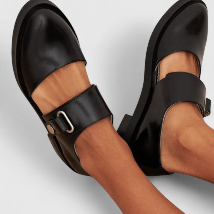 Olivia | Refined Mary Jane Shoes — Black — Alfa Empire, view 3