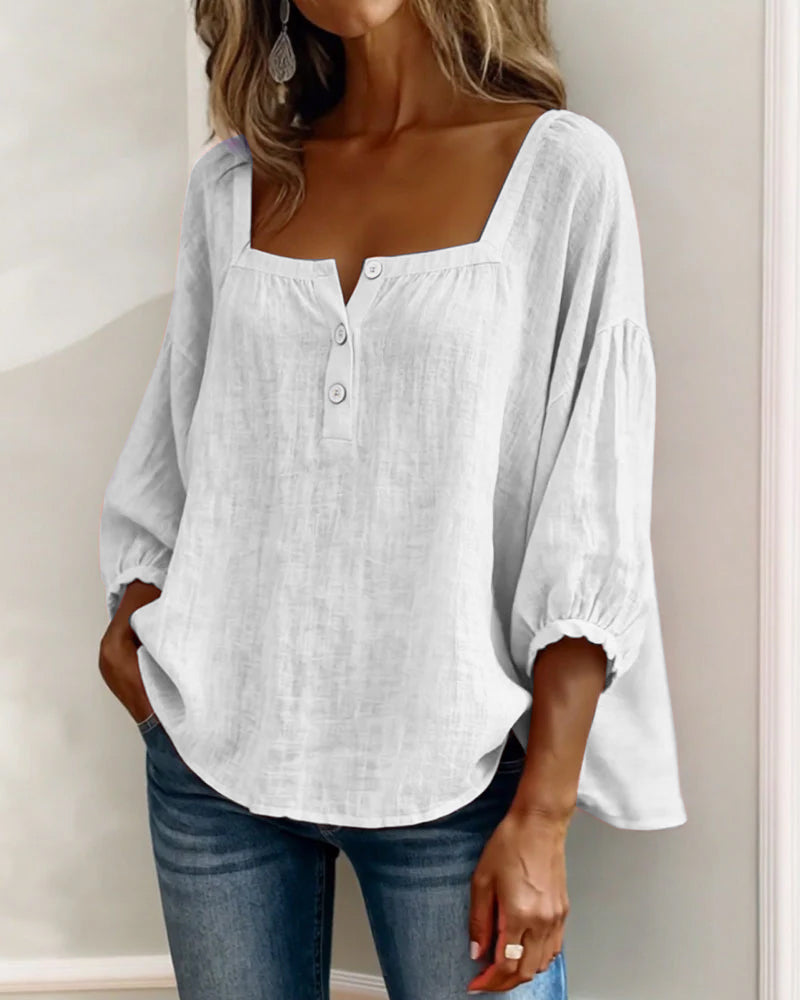 Orlinda | Modern Relaxed Puff Sleeve Blouse — Alfa Empire, view 7
