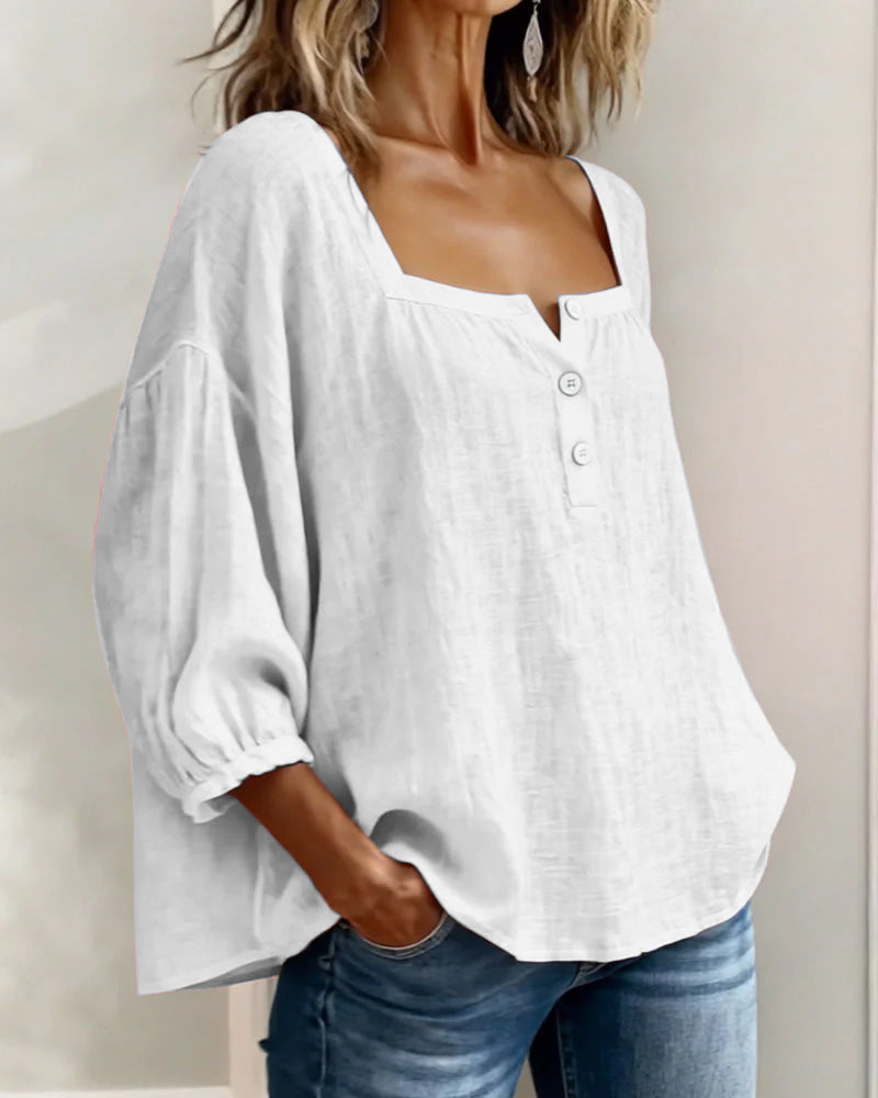 Orlinda | Modern Relaxed Puff Sleeve Blouse — Alfa Empire, view 8