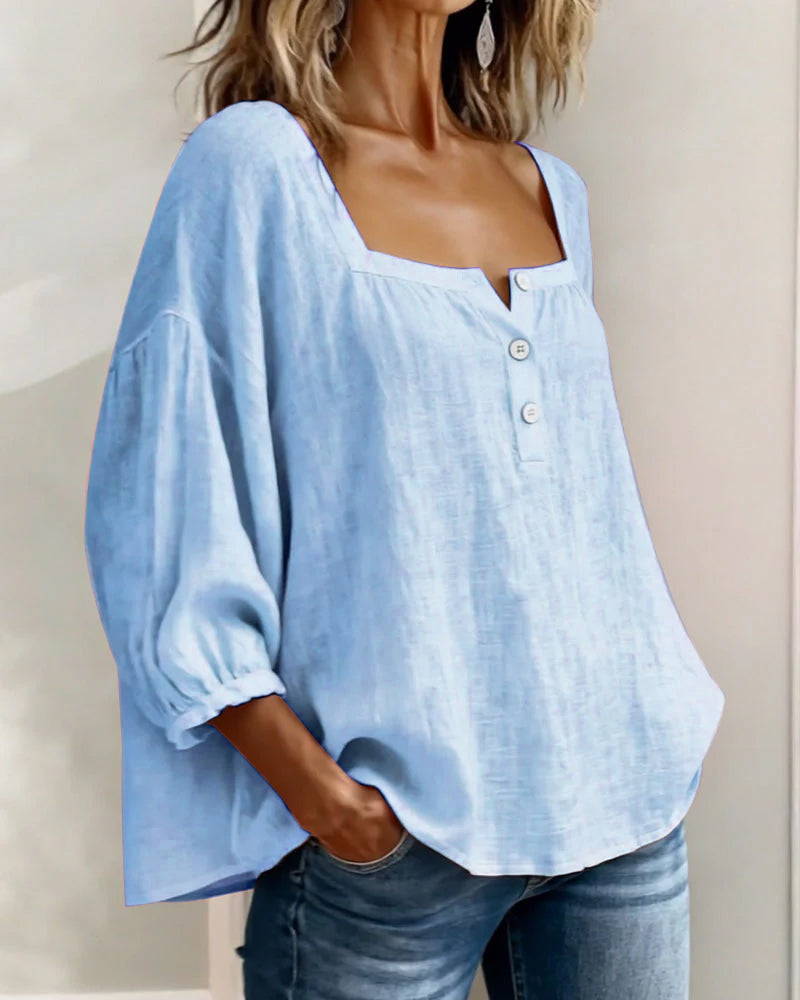 Orlinda | Modern Relaxed Puff Sleeve Blouse — Alfa Empire, view 12