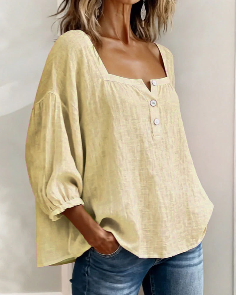 Orlinda | Modern Relaxed Puff Sleeve Blouse — Alfa Empire, view 16