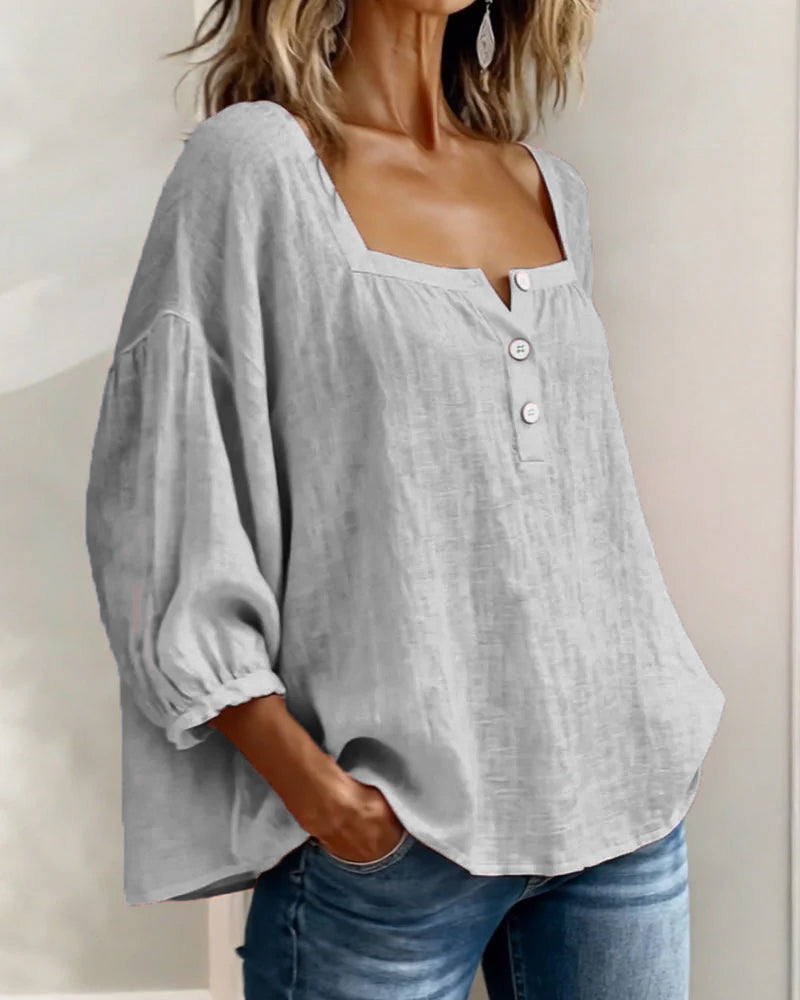 Orlinda | Modern Relaxed Puff Sleeve Blouse — Alfa Empire, view 18
