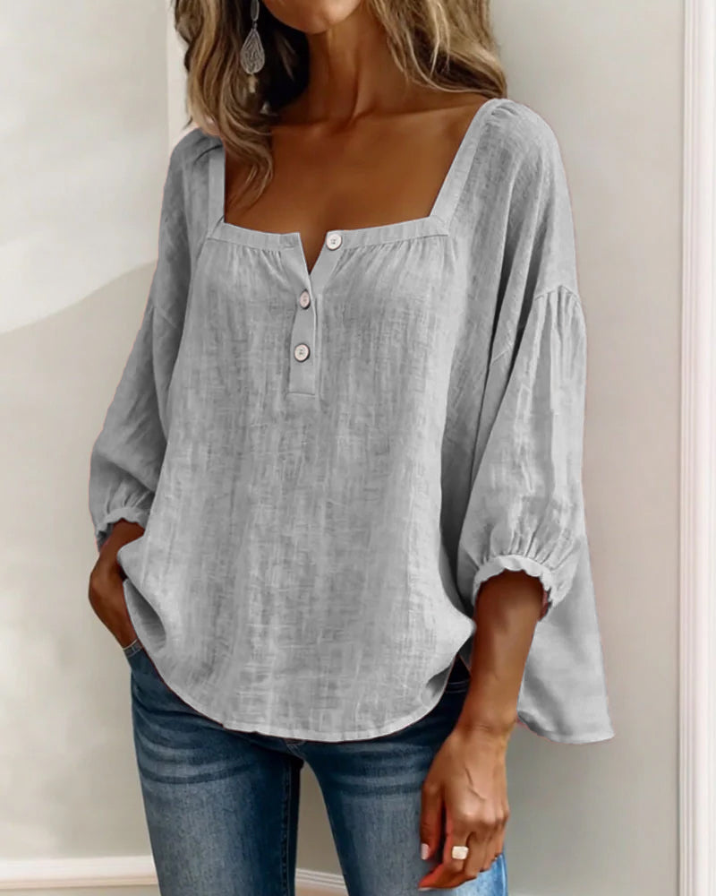 Orlinda | Modern Relaxed Puff Sleeve Blouse — Alfa Empire, view 19