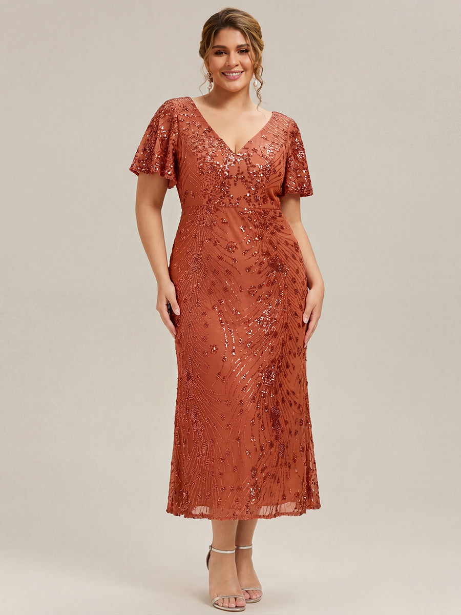Plus Size Sequin Mermaid Formal Dress