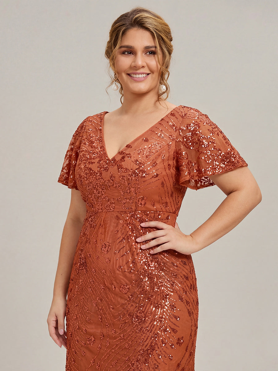 Plus Size Sequin Mermaid Formal Dress
