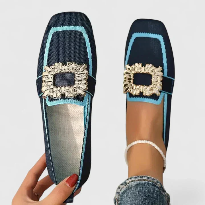Pauline | Comfortable Refined Orthopedic Loafers — Blue — Alfa Empire, view 1