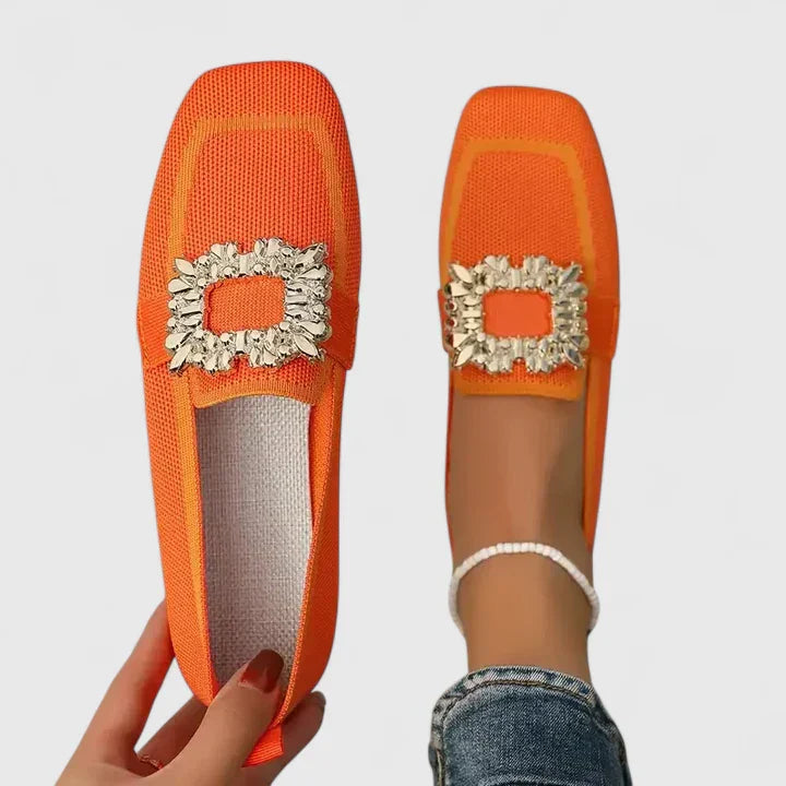 Pauline | Comfortable Refined Orthopedic Loafers — Orange — Alfa Empire, view 5