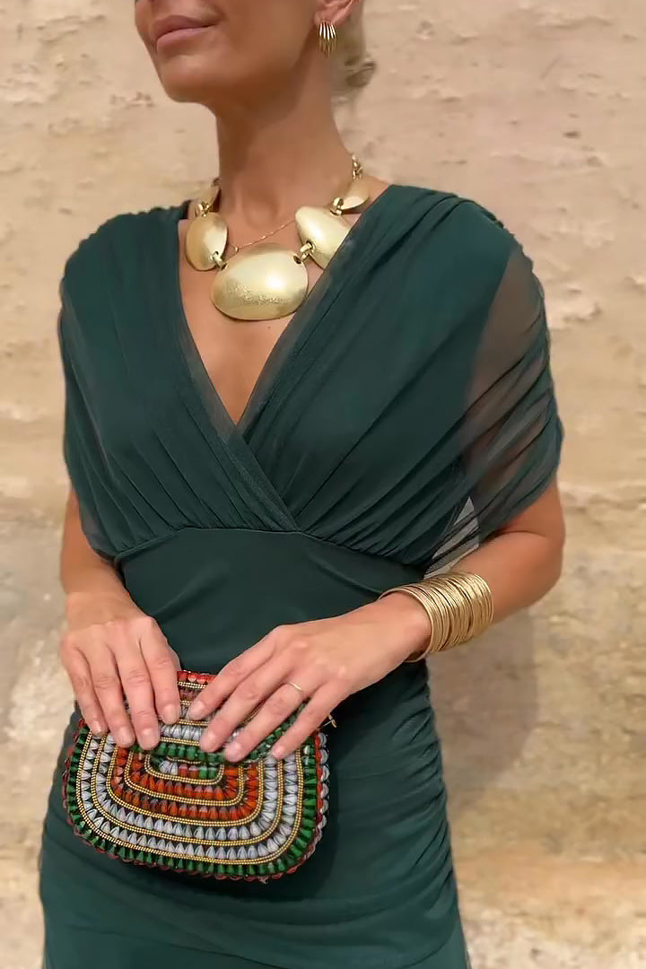 Philippa | Refined V-neck Party Maxi Dress — Alfa Empire, view 3