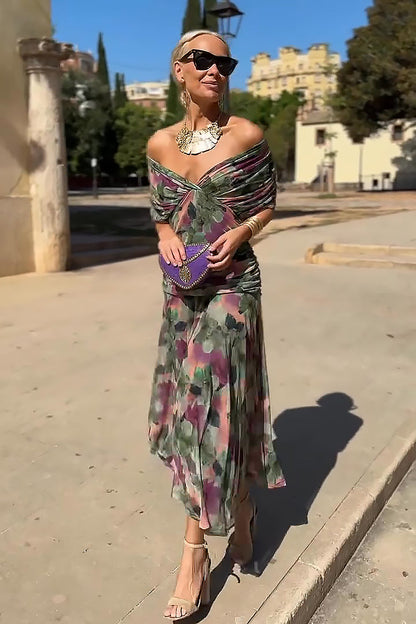 Philippa | Refined V-neck Party Maxi Dress — Multi Color — Alfa Empire, view 4