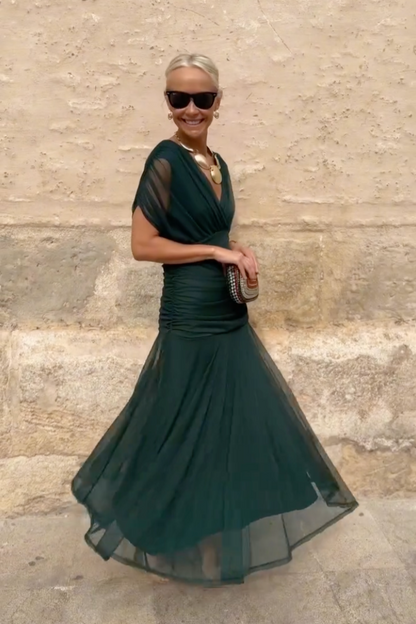 Philippa | Refined V-neck Party Maxi Dress — Alfa Empire, view 9