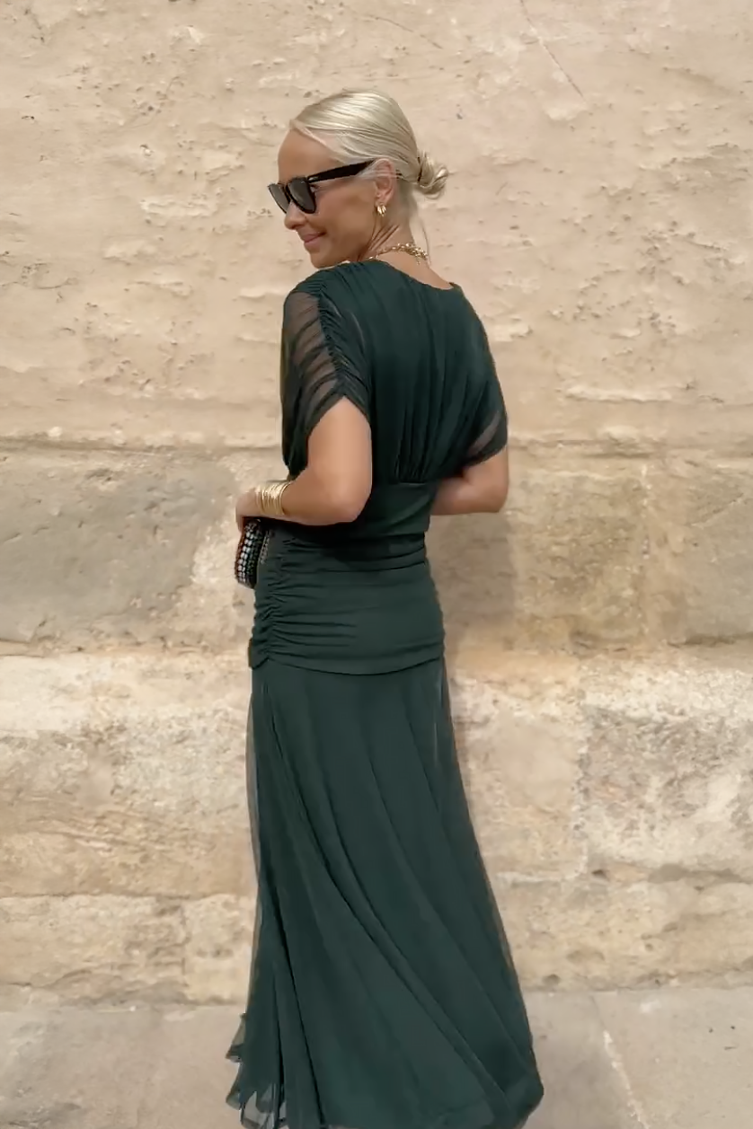 Philippa | Refined V-neck Party Maxi Dress — Alfa Empire, view 10