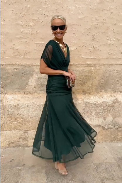 Philippa | Refined V-neck Party Maxi Dress — Alfa Empire, view 11