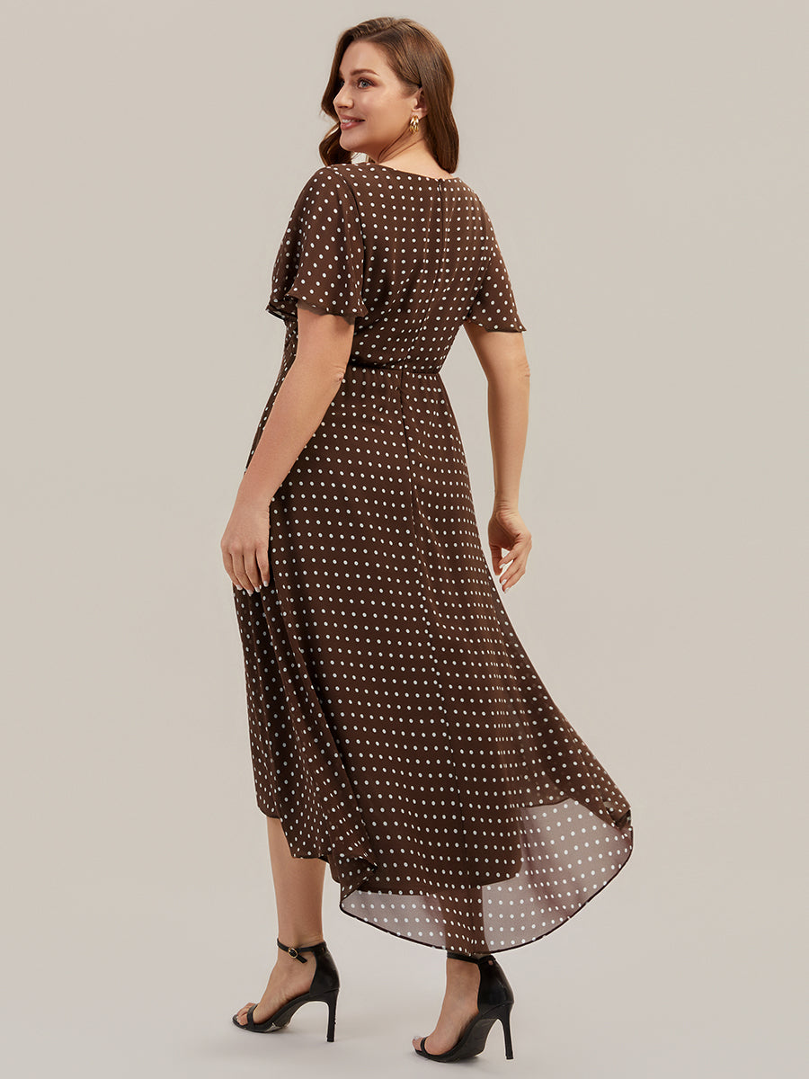 Plus Size Chiffon Printed Wedding Guest Dress