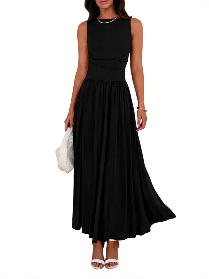 Primrose | Casual Sleeveless Maxi Dress — Black — Alfa Empire, view 1