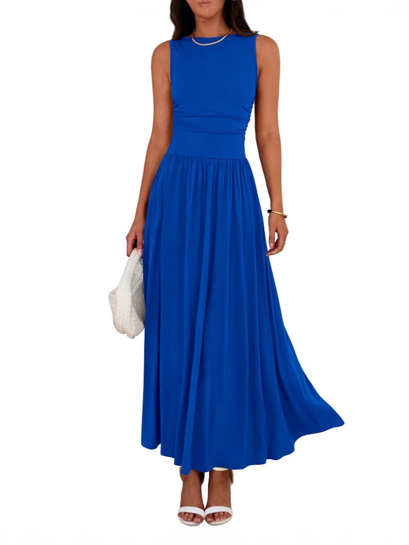 Primrose | Casual Sleeveless Maxi Dress — Royal Blue — Alfa Empire, view 3