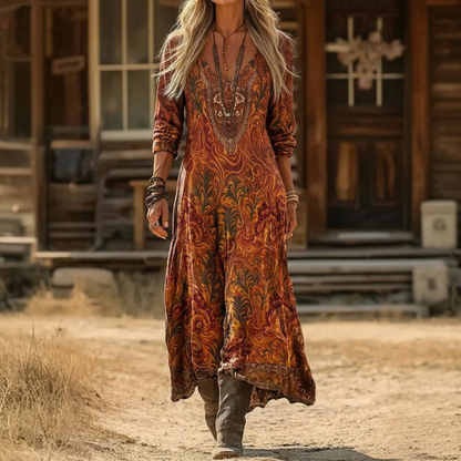 Rachael | Vintage-Inspired Long Sleeve Casual Dress — MultiColor — Alfa Empire, view 1