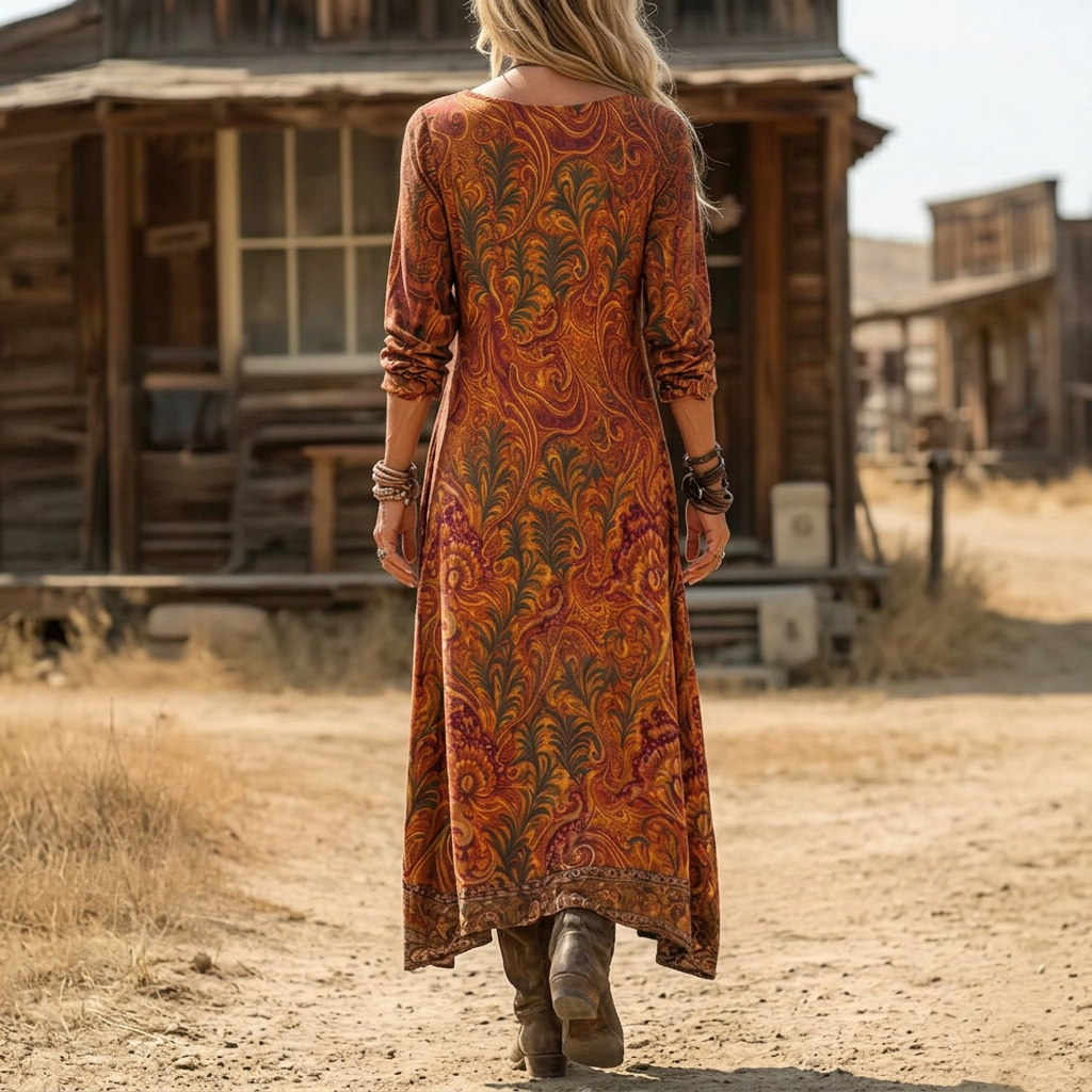 Rachael | Vintage-Inspired Long Sleeve Casual Dress — Alfa Empire, view 2