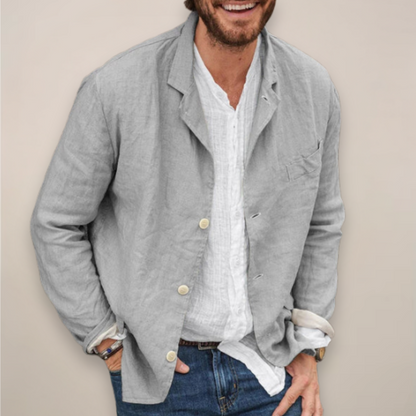 Reece | Casual Breathable Summer Blazer — Grey — Alfa Empire, view 2