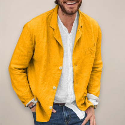 Reece | Casual Breathable Summer Blazer — Yellow — Alfa Empire, view 5