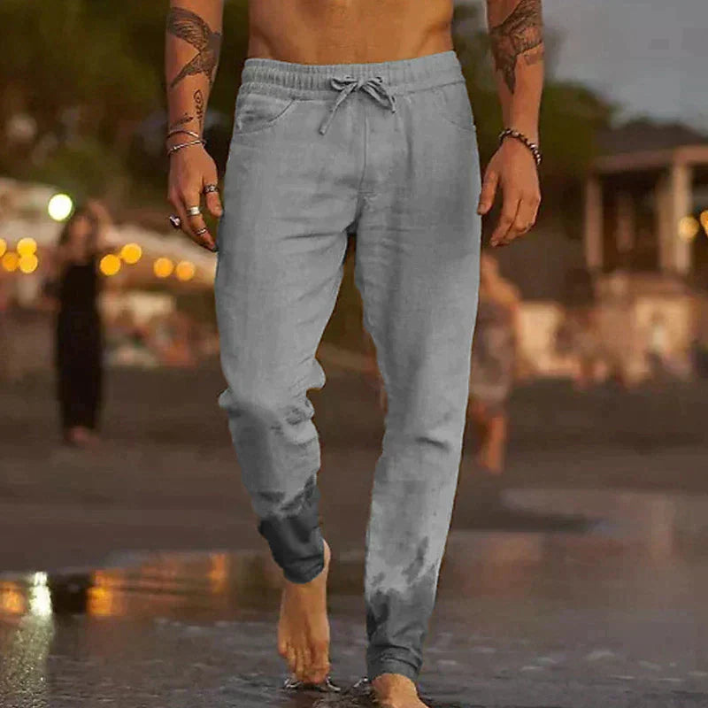 Ricardo | Classic Lace Summer Pants — Grey — Alfa Empire, view 2