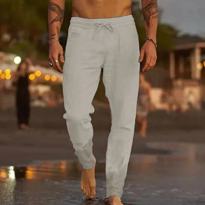 Ricardo | Classic Lace Summer Pants — Light Grey — Alfa Empire, view 3