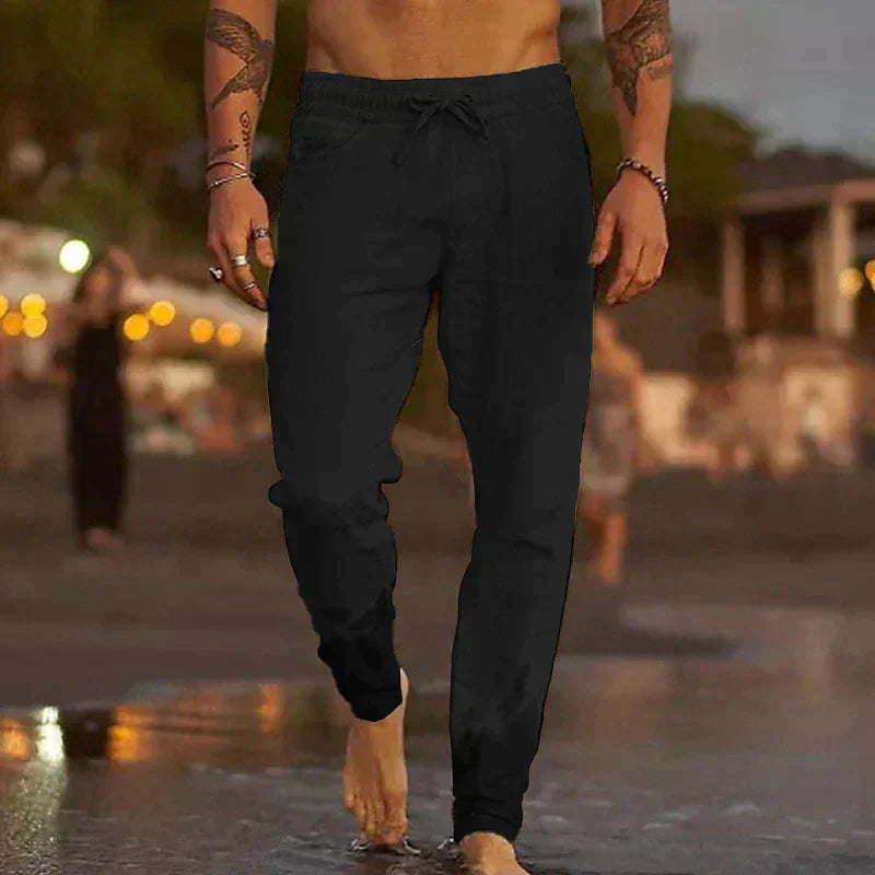 Ricardo | Classic Lace Summer Pants — Black — Alfa Empire, view 4