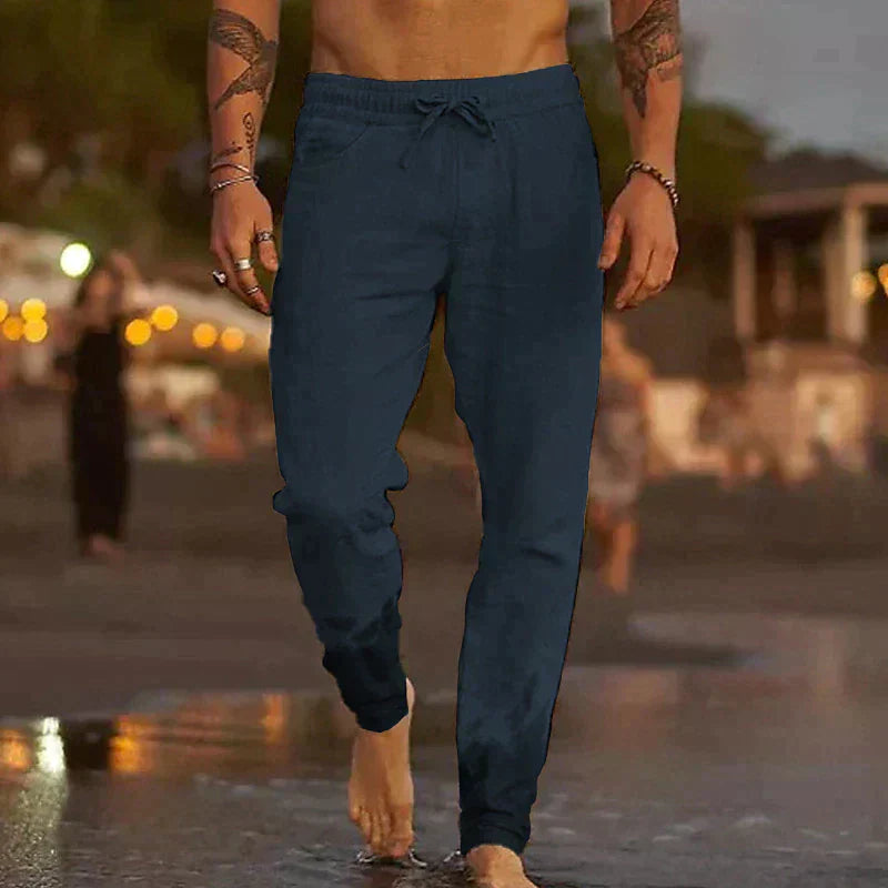 Ricardo | Classic Lace Summer Pants — Dark Blue — Alfa Empire, view 6