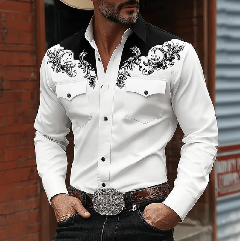 Ridgewood | Western Embroidered Button Shirt — Black — Alfa Empire, view 4