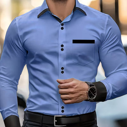Ronel | Classic Button Collared Fit Shirt — Blue — Alfa Empire, view 5
