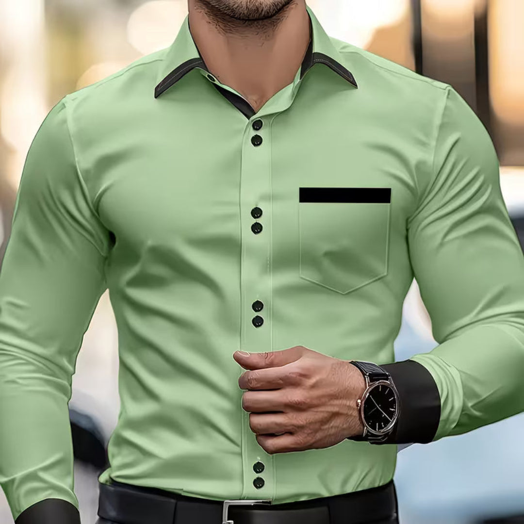 Ronel | Classic Button Collared Fit Shirt — Light Green — Alfa Empire, view 8