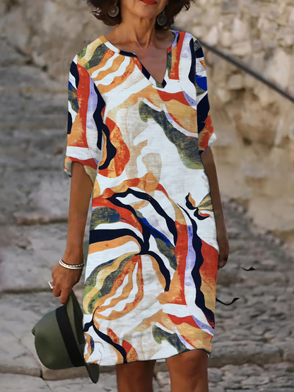 Rosaline | Refined Printed Summer Dress — Alfa Empire, view 5