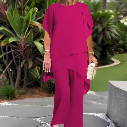 Rowena | Refined Draped Palazzo Pants Set — Alfa Empire, view 6