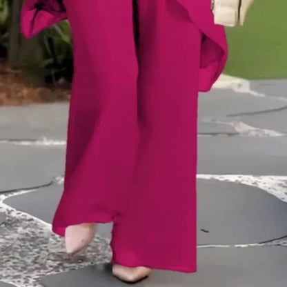 Rowena | Refined Draped Palazzo Pants Set — Alfa Empire, view 8