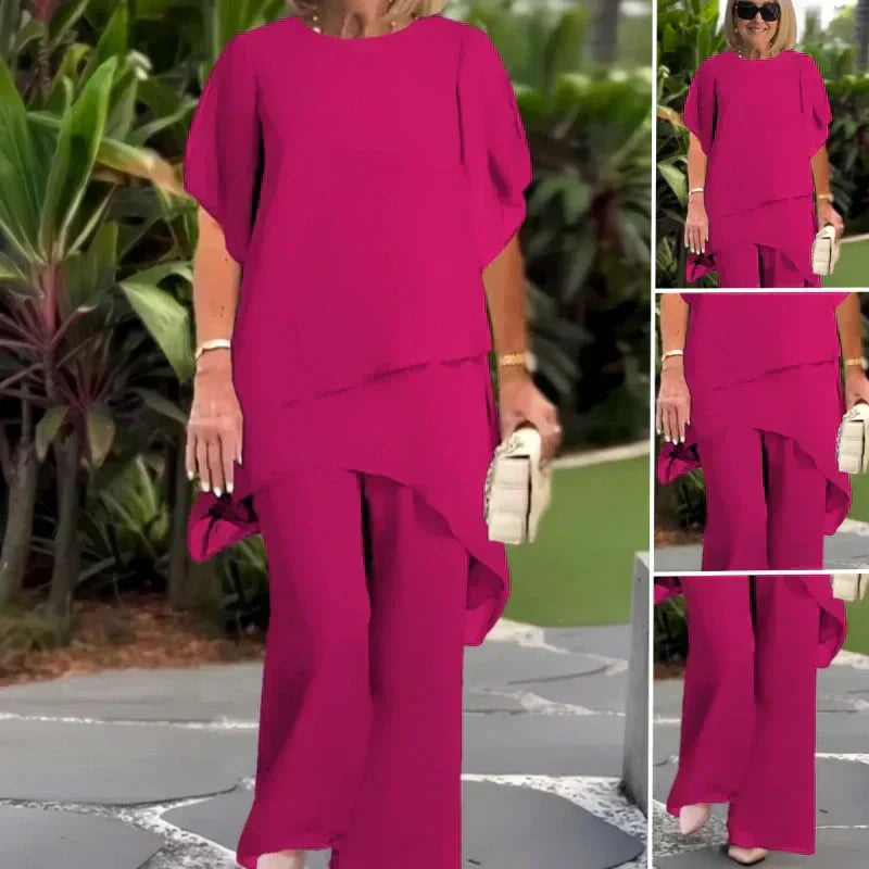 Rowena | Refined Draped Palazzo Pants Set — Alfa Empire, view 10