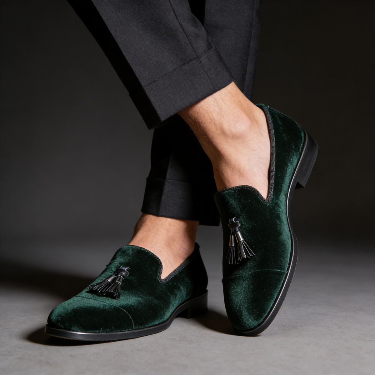 Sandro | Classic Velvet Tassel Loafers — Alfa Empire, view 4
