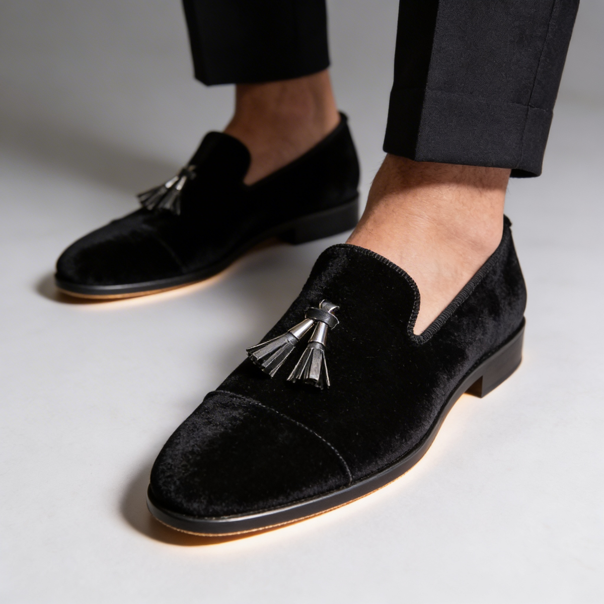 Sandro | Classic Velvet Tassel Loafers — Alfa Empire, view 5