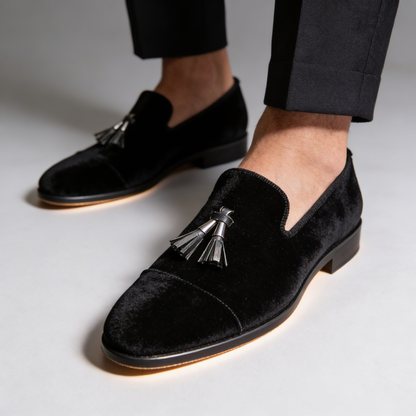 Sandro | Classic Velvet Tassel Loafers — Alfa Empire, view 5