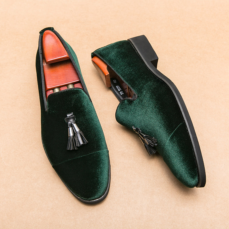 Sandro | Classic Velvet Tassel Loafers — Alfa Empire, view 7