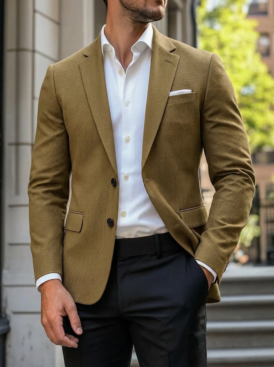 Scott | Casual Standard Fit Single Breasted Jacket — Brown — Alfa Empire, view 1