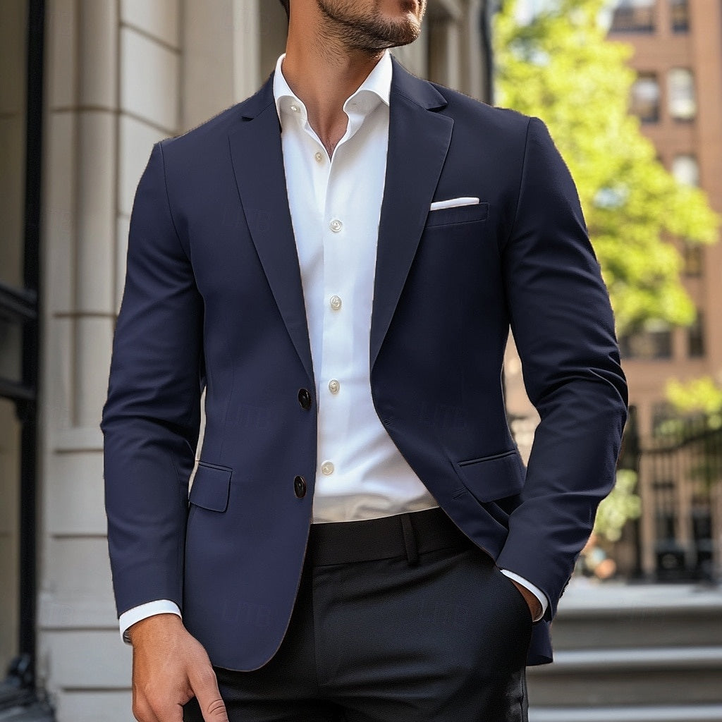 Scott | Casual Standard Fit Single Breasted Jacket — Navy Blue — Alfa Empire, view 2